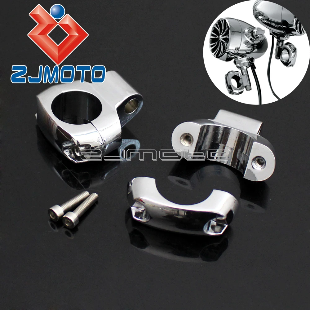 Universal Motorcycle Mirrors Turn Signals Mount Clamps For Harley 1