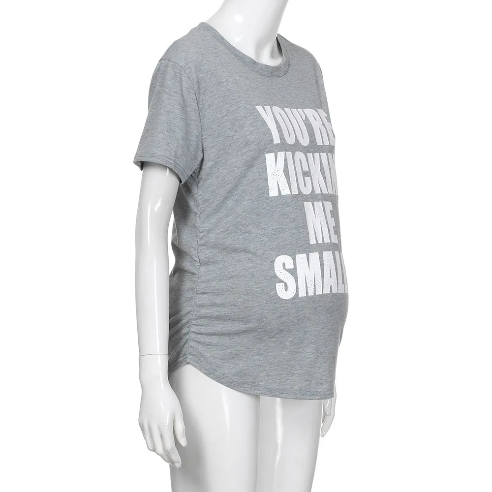 Одежда для беременных You are Kickin' Me Smalls Забавные футболки топы беременность рубашки женщин беременность футболка медсестра