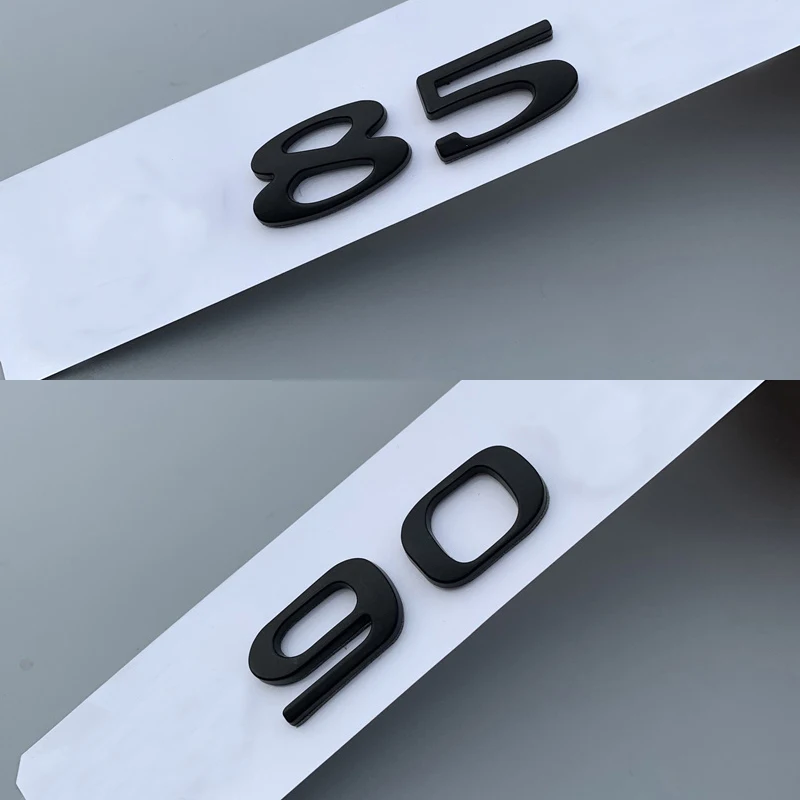 SEEYULE Matt Black Car Displacement Emblem Logo Sticker 85 90 P85D P90D P100D 85D 90D 100D Accessories for Tesla Model S Model X