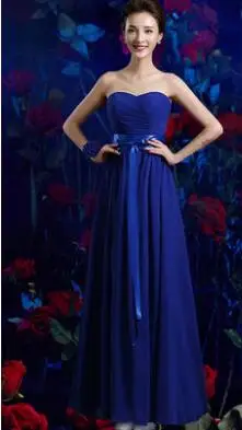 Сладкий памяти Королевский синий платье подружки невесты 6 видов стилей 4 вида цветов шифон светло-фиолетовый белый производительность нарядные платья для свадьбы SW180713 - Цвет: D