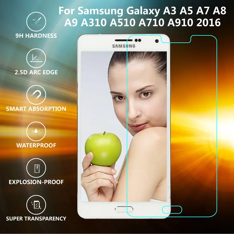 Original IST Premium 9H 2.5D Tempered Glass For Samsung Galaxy A3 A5 A7 A8 A9 A310 A510 A710 A910 2016 Screen Protector Film