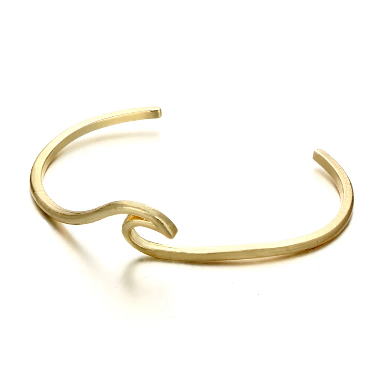 Docona богемный браслет с волной браслет для женщин девушек золотой цвет металл океан Серфер Браслеты массивные ювелирные изделия Pulseiras 4993