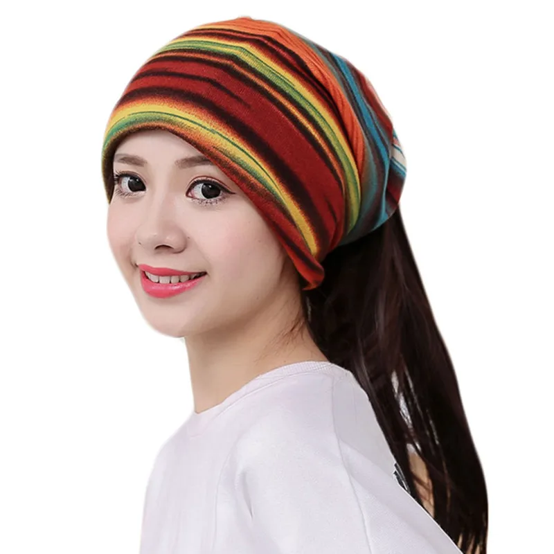 New Fashion Colorful Autumn Winter Women Men Hats Scarf Cotton Girls Head Cap Beanies Outdoor Casual Windproof Lady Warm Hat 