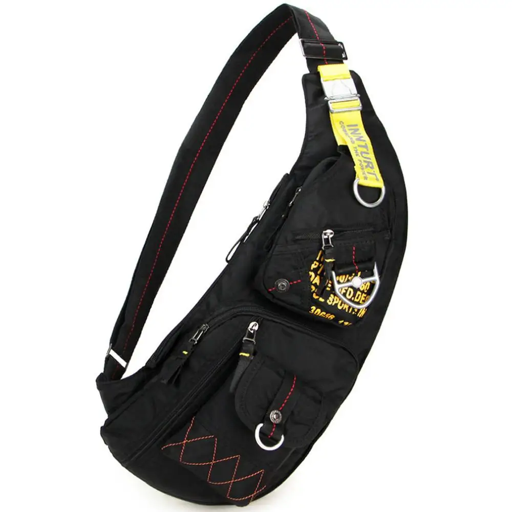 Мужская водонепроницаемая нейлоновая нагрудная сумка-мессенджер через плечо, военные тактические сумки для путешествий, альпинизма, верховой езды - Цвет: Black B