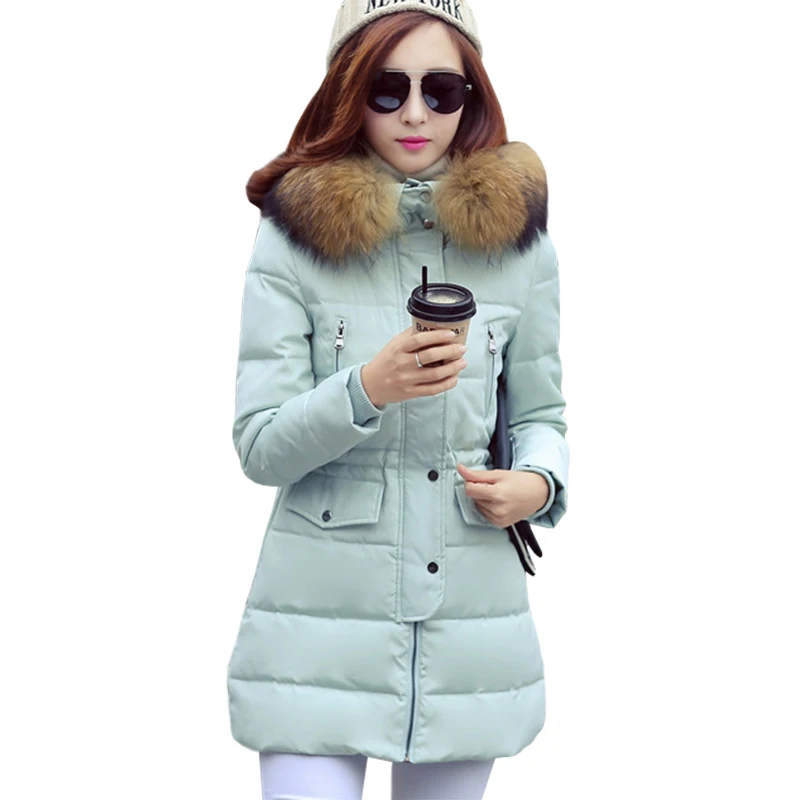 

winter jacket women 2016 tide Korean feather padded coats Girls long Slim Nagymaros collar female thick vestidos YL055