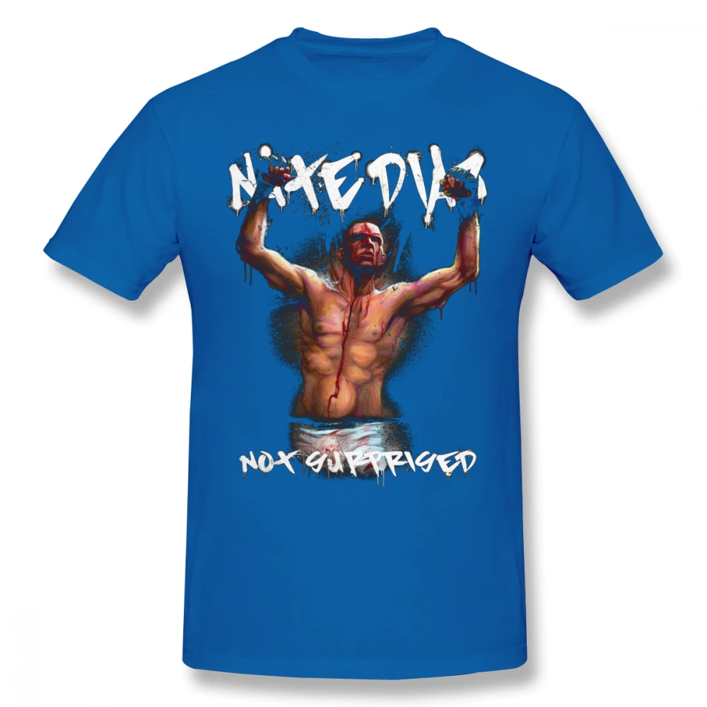 Для мужчин Nate Diaz Is Not удивленная футболка крутая UFC MMA Чемпион Футболка хлопок большой размер Camiseta - Цвет: Синий