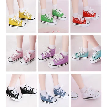 

7.5cm Doll Shoes Denim Sneakers Fashion Denim Canvas Toy Shoes For 1/3 BJD Dolls Girl & Boy Clothes Accessories