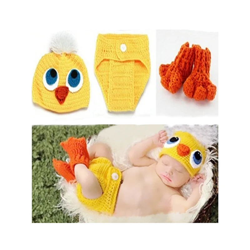 

Cute Handmade Photography Props Bird Crochet Baby Beanie Shorts Suits Newborn Design Costume Outfits 88 88 M09