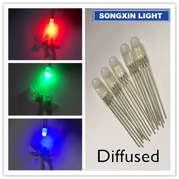 

100 pcs LED 5mm RGB Diffused LED 5mm RGB Diffused COMMON Cathode 4Pins RGB Tri Color Emitting Diodes