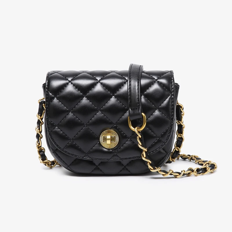 

Fashion frail small bag 2019 summer new simple wild saddle rhombic chain bag shoulder diagonal female bag bolso mujer