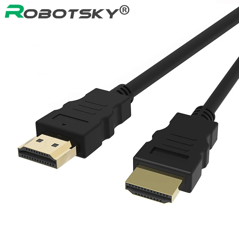 Robotsky HDMI To HDMI Cable Male-Male Gold Plated High Speed HDMI Cable 1.4V 1080P 3D For PS3 Projector HD LCD Apple TV Computer