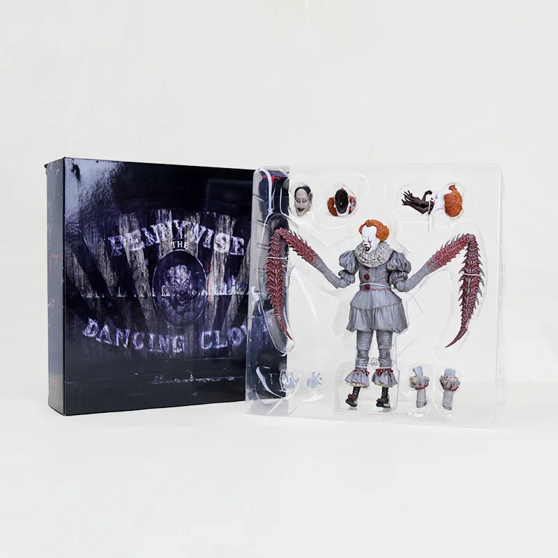 18 см NECA Stephen King's It Pennywise Джокер клоун ПВХ Фигурки Игрушки для мальчиков рождественские куклы детские подарки на Хэллоуин - Цвет: 4 in box