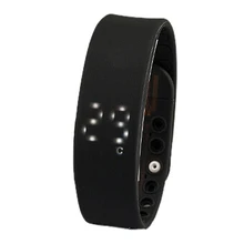 JHO-Nuevo Movimiento Impermeable Poligrafía Podómetro Salud Pulsera Inteligente Relojes negro