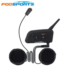 Updated soft earphone!1 pcs V6 BT multi interphone wireless motorcycle bluetooth intercom 1200M Moto Helmet Headset for 6 Riders
