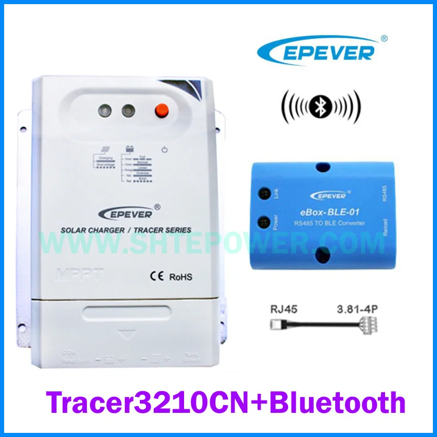 

Tracer 3210CN 30A MPPT Solar Charge Controller 12V 24V LCD EPEVER Regulator with WIFI Bluetooth PC Communication Mobile APP