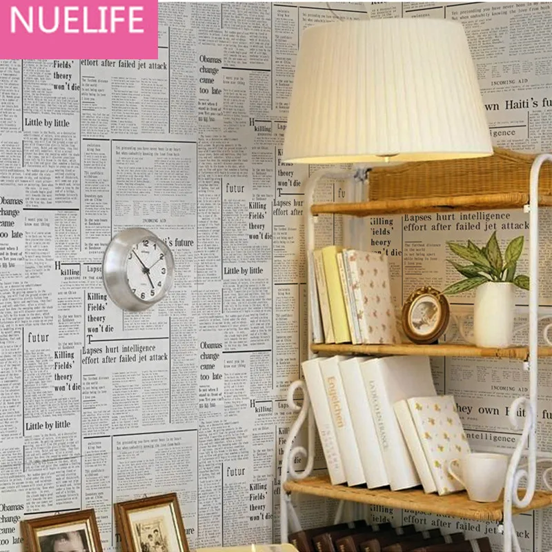 

0.53x10m retro English alphabet pattern clothing shop wallpaper American village nostalgia bar wallpaper old poster wallpaper