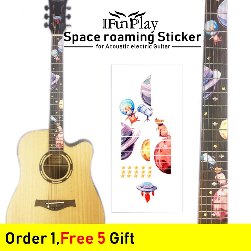 

Hot Sell DIY Guitarra Fingerboard Inlay Sticker Space Roaming Decals for Electric Acoustic Guitar