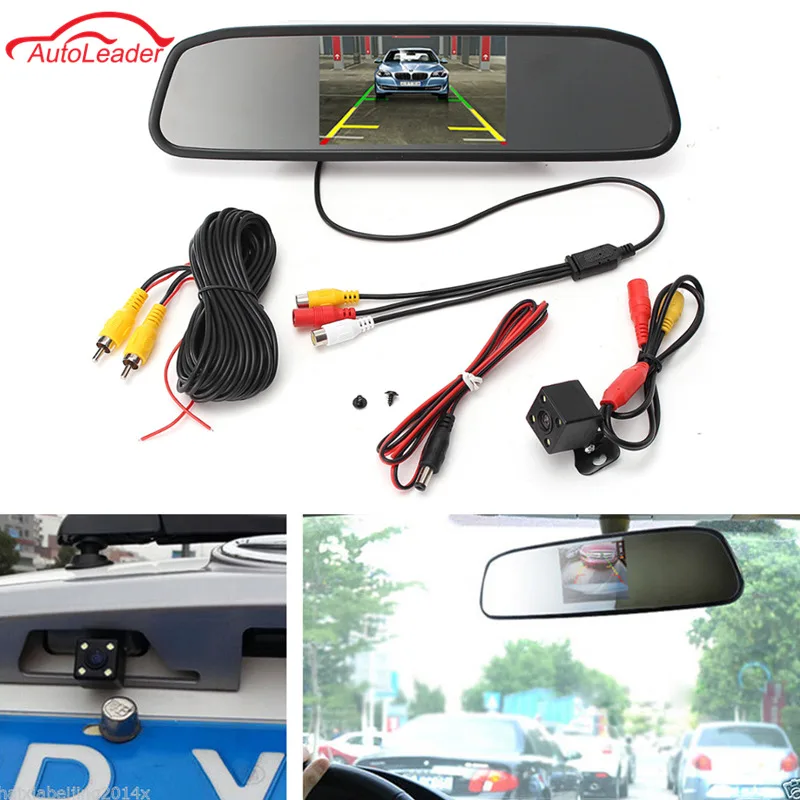 4 3 Inch Car Rearview Mirror Monitor Rear View Camera CCD Video Auto Parking Assistance 4