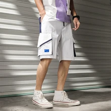 Мужские шорты в стиле хип-хоп, уличная одежда, летние военные хлопковые мужские шорты-бермуды, M-XXXL,, повседневные свободные шорты-Карго