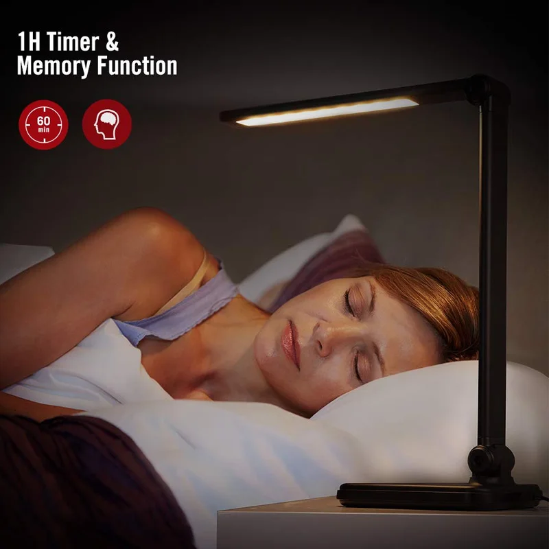 

LED Desk Lamp with USB Charging Eye Care Dimmable Lamp Folding Reading Light QJS Shop