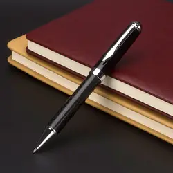 Высококачественные черные волокна Роскошные перо канцелярские высокого качества Шариковая ручка офис школы подарки металлическая ручка