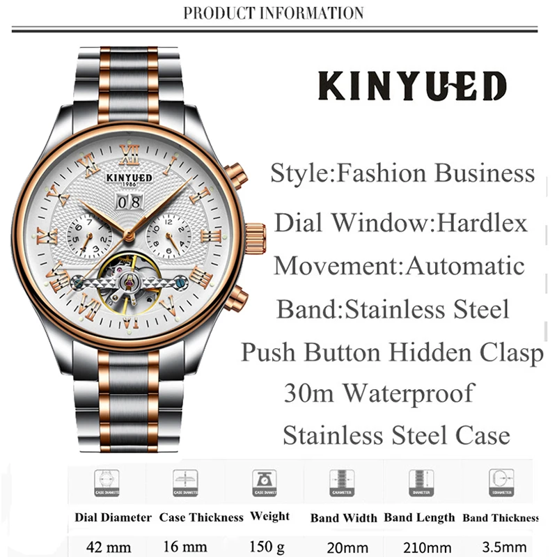 KINYUED أعلى العلامة التجارية رجالي ساعات آلية التلقائي الفولاذ المقاوم للصدأ للماء الهيكل العظمي ووتش الرجال تقويم Relojes هومبر 2019 KINYUED أعلى العلامة التجارية رجالي ساعات آلية التلقائي الفولاذ المقاوم للصدأ للماء الهيكل العظمي ووتش الرجال تقويم Relojes هومبر 2019