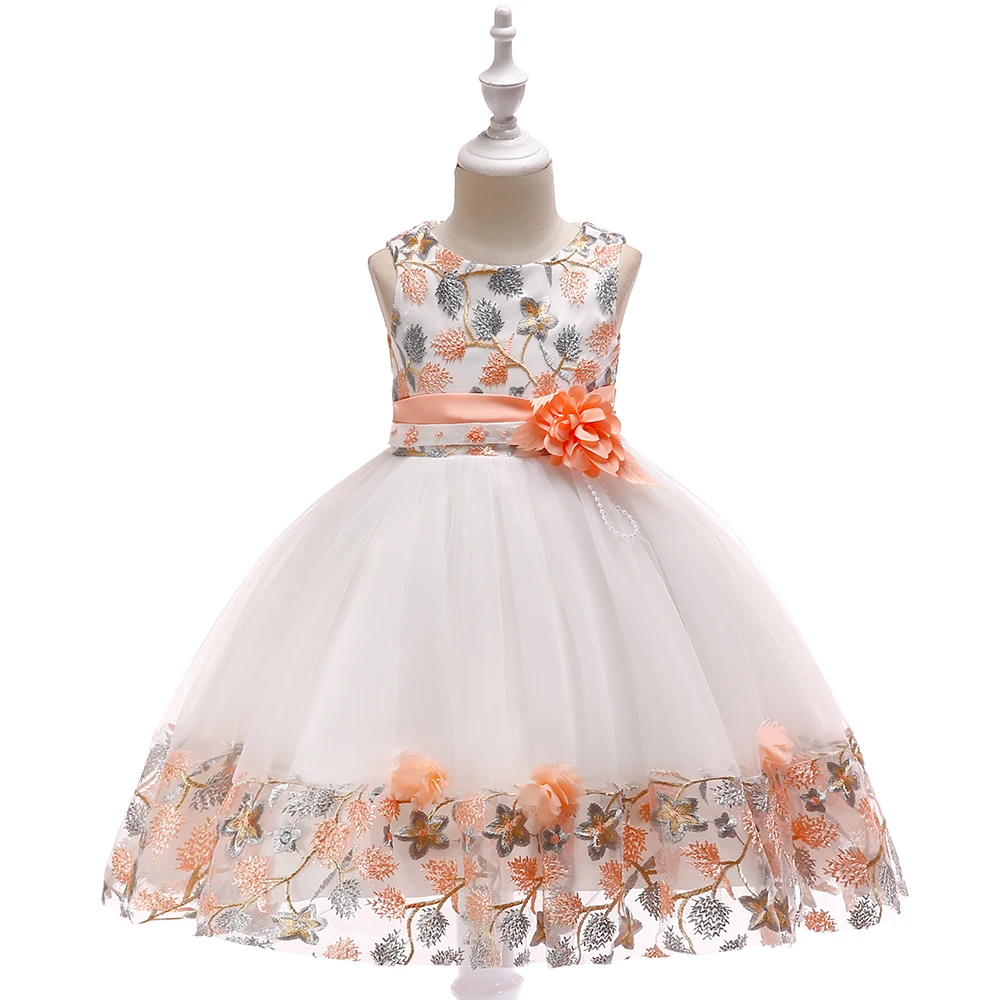 Summer Kids Girl Dress Embroidery Flower Girls Birthday Party