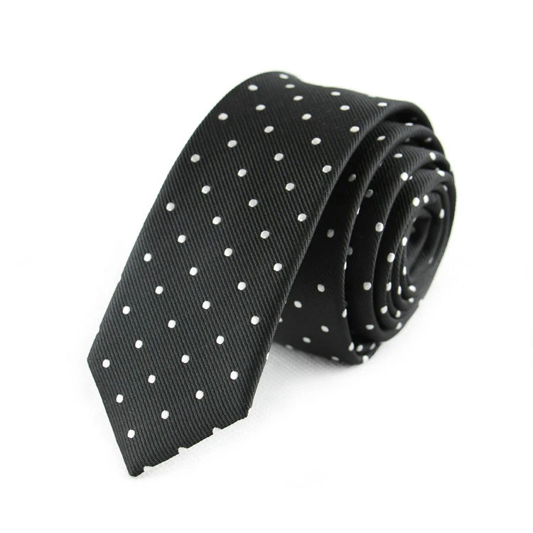 polka dots Заводской эксклюзивный 5" Длинные мужские Узкие галстуки черный полиэстер шелк плед полосы точки жаккарда узкий 5 см галстук шеи галстук Вечерние - Цвет: polka dots