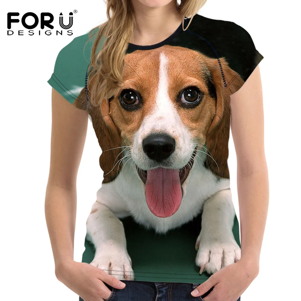 Buy FORUDESIGNS Funny 3D Animal Beagle Dog Print Women