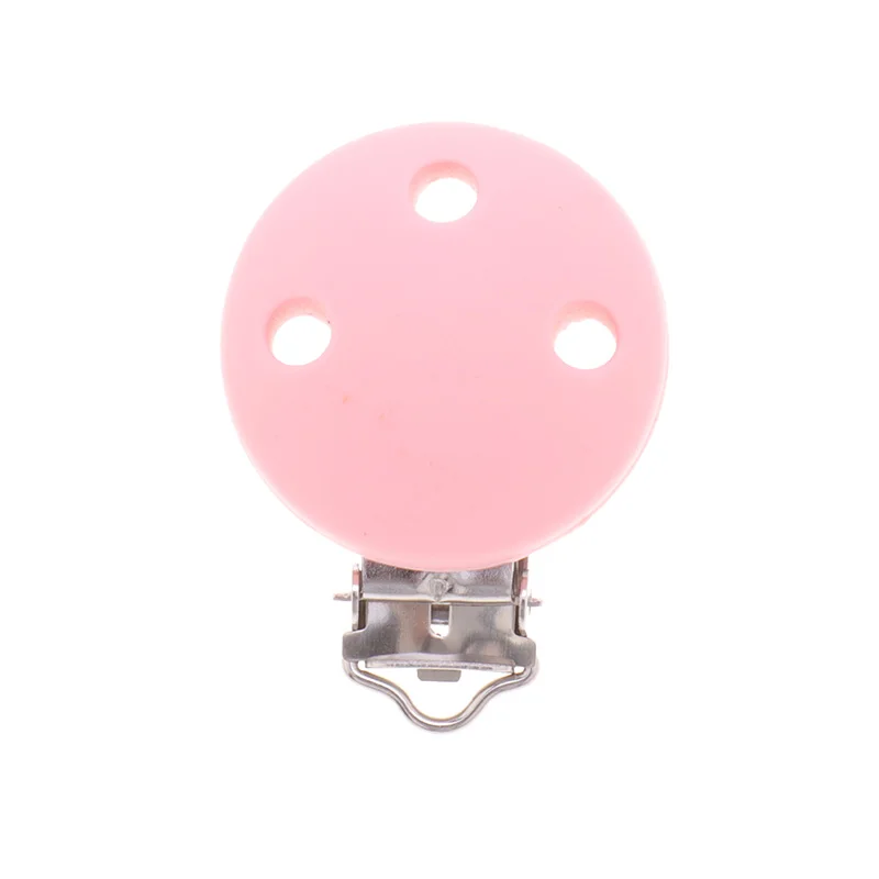 10pcs Round Silicone Clips Bpa Free Baby Teething Teether Necklace Accessories Infant Pacifier Holder Chain Nipple Clasps DIY