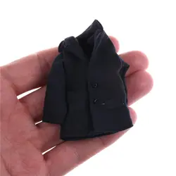 Черная зимняя одежда пальто куртка для аксессуаров 1/12 ручной работы модная Одежда для кукол