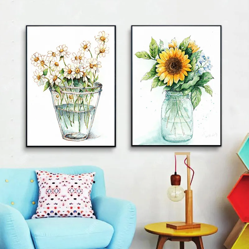 

5D Diamond Painting Flower Picture of Rhinestones Full Gear Round Simple Diamond Embroidery Needlework Canvas Home Decor RK014