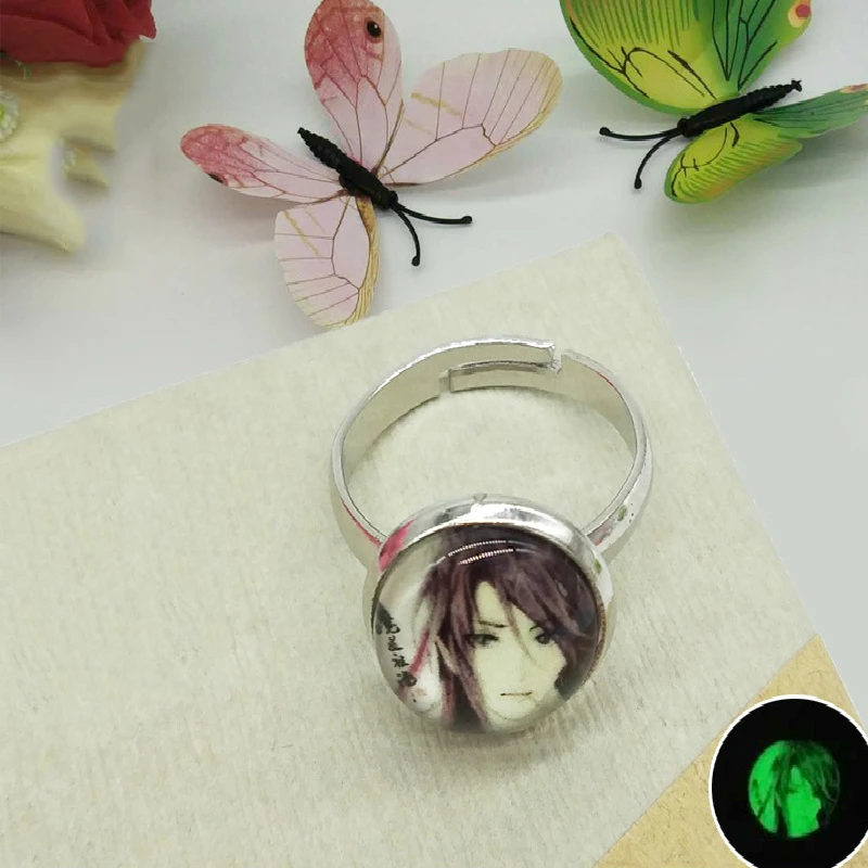 

Giancomics Mo Dao Zu Shi Luminous Ring Wei Wuxian Fluorescent In The Dark Finger Ring Adjustable Souvenir Jewelry Creative Ring