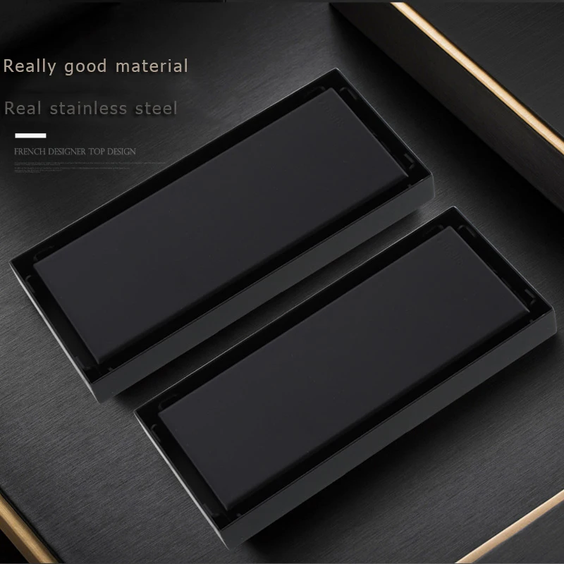 Современная черная плитка из нержавеющей стали для ванной, невидимый квадратный дезодорант для борьбы с вредителями, модный красивый трап