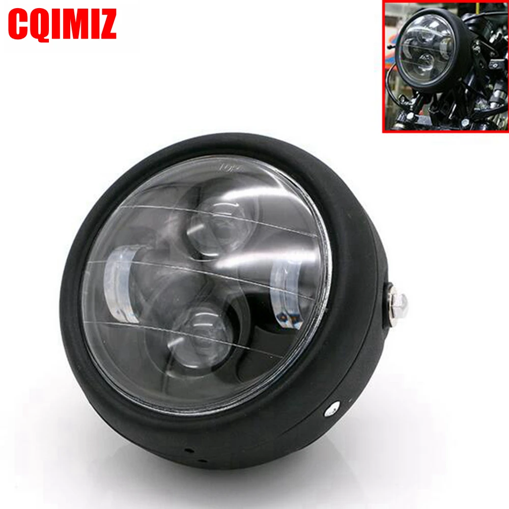 

High Low Beam H4 LED Motorcycle Front Headlight For Chopper Cafe Racer CG125 GN125 Headlamp