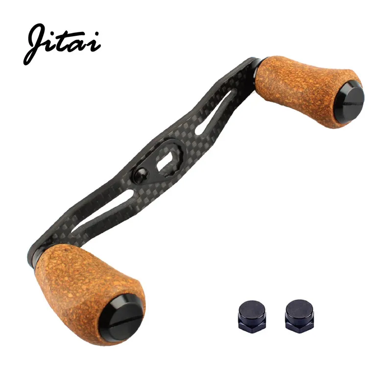 JITAI 8*5mm 7*4mm 100% Carbon Fishing Reel Rocker Rubber Cork Handle Knob  Baitcasting Reel Handle With 7*4mm Assembly Adapter