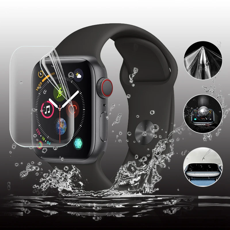 2PCS 9D Full Curved Soft Tempered Glass For Apple Watch 38 40 42 44mm Screen Protector on i Watch 4 5 6 SE Protective Glass Film phone protector