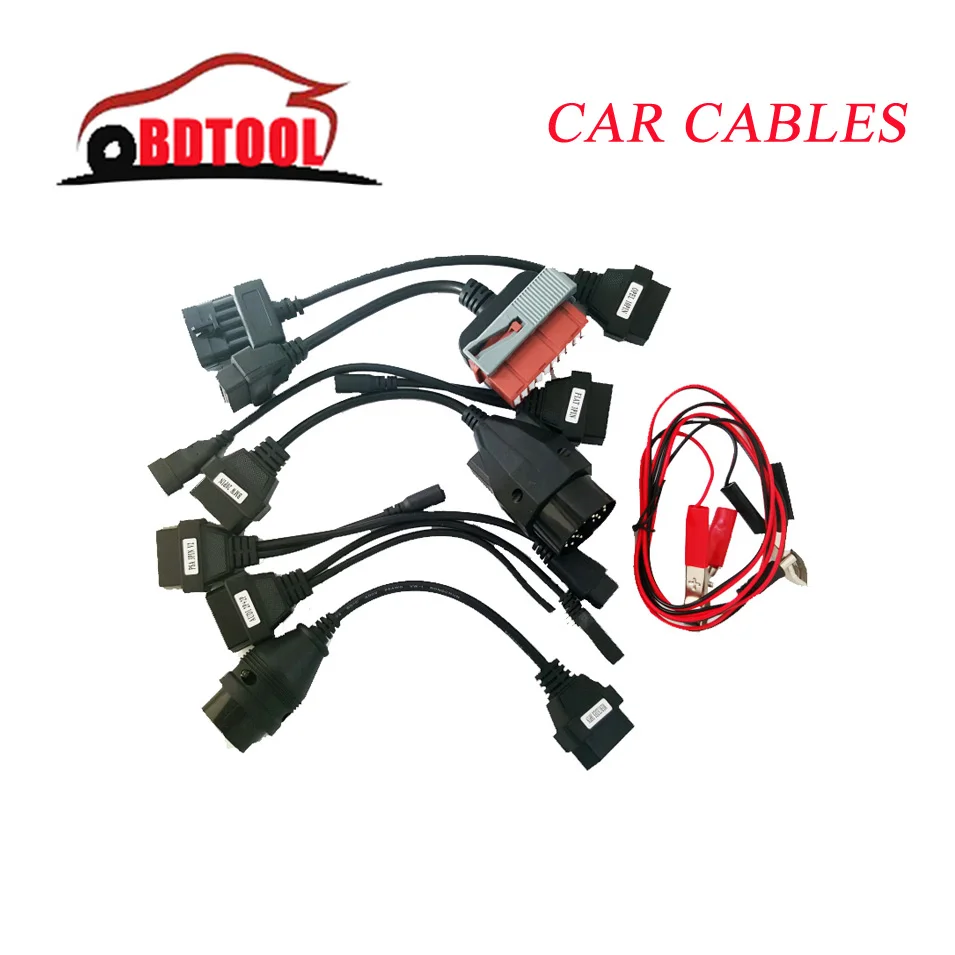 

Promotion OBD OBD2 full set 8 car cables work for tcs cdp pro plus Car Cable diagnostic Tool Interface cable free shipping