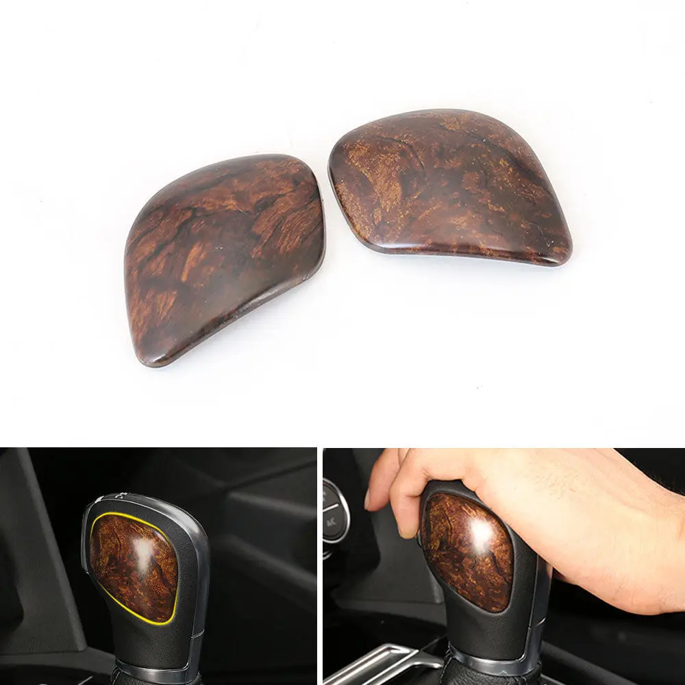 

2pcs ABS Car AT Gear Shift Knob Head Cover Trim Wood Color For Volkswagen Golf 7 GTI Mk7 Beetle CC B8 Lamando New Magotan 13+