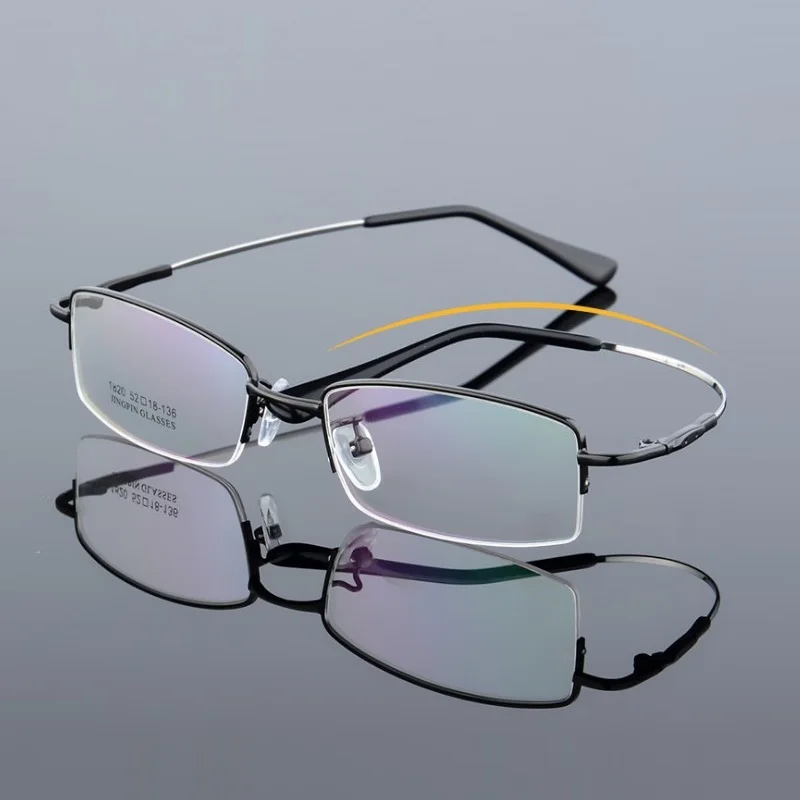Ширина-136, новинка, маленькие мужские эластичные очки для лица, дужки, оправы для очков, мужские полуободки, с памятью, титановый сплав, близорукость, оптические очки