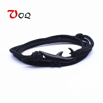 13 Colors Nylon Rope Chain Bracelets for Women Men Ocean Shark Charm Bracelet Popular Jewelry Anchor Bracelet 2018 Hot Sale