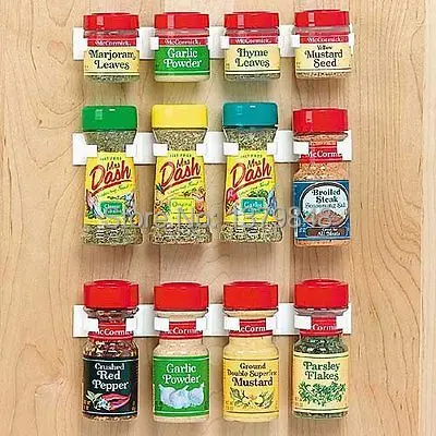 Spice Rack Storage Wall Rack 12 Cabinet Door Spice Clips Spice