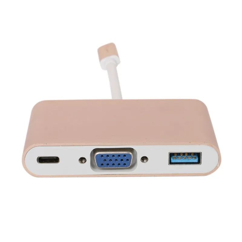 USB 3,1 type-C для VGA/USB3.0/type C адаптер конвертер Кабель USB 3,0 концентратор преобразователь, зарядное устройство, адаптер для Macbook USB-C