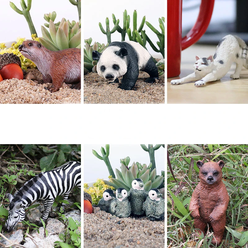 DIY Wild Jungle Zoo Animal Models Plasti Экшн фигурки Targe панда Лев Коллекционная модель Кукла