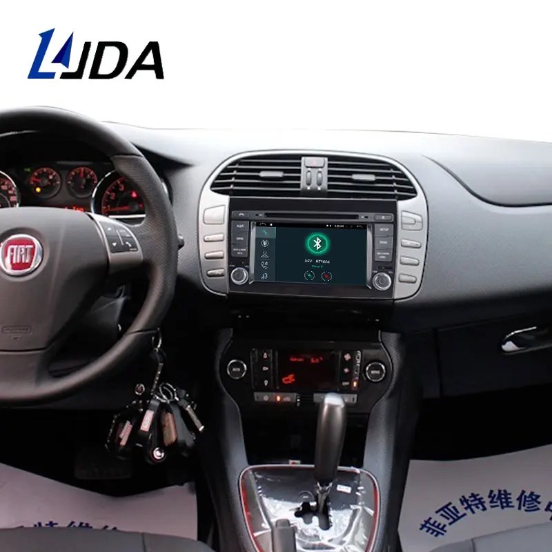 Clearance LJDA Android 9.1 Car DVD Player For Fiat Bravo 2007 2008 2009 2010 WIFI Car Multimedia Stereo GPS 2 Din Car Radio Quad Core IPS 5