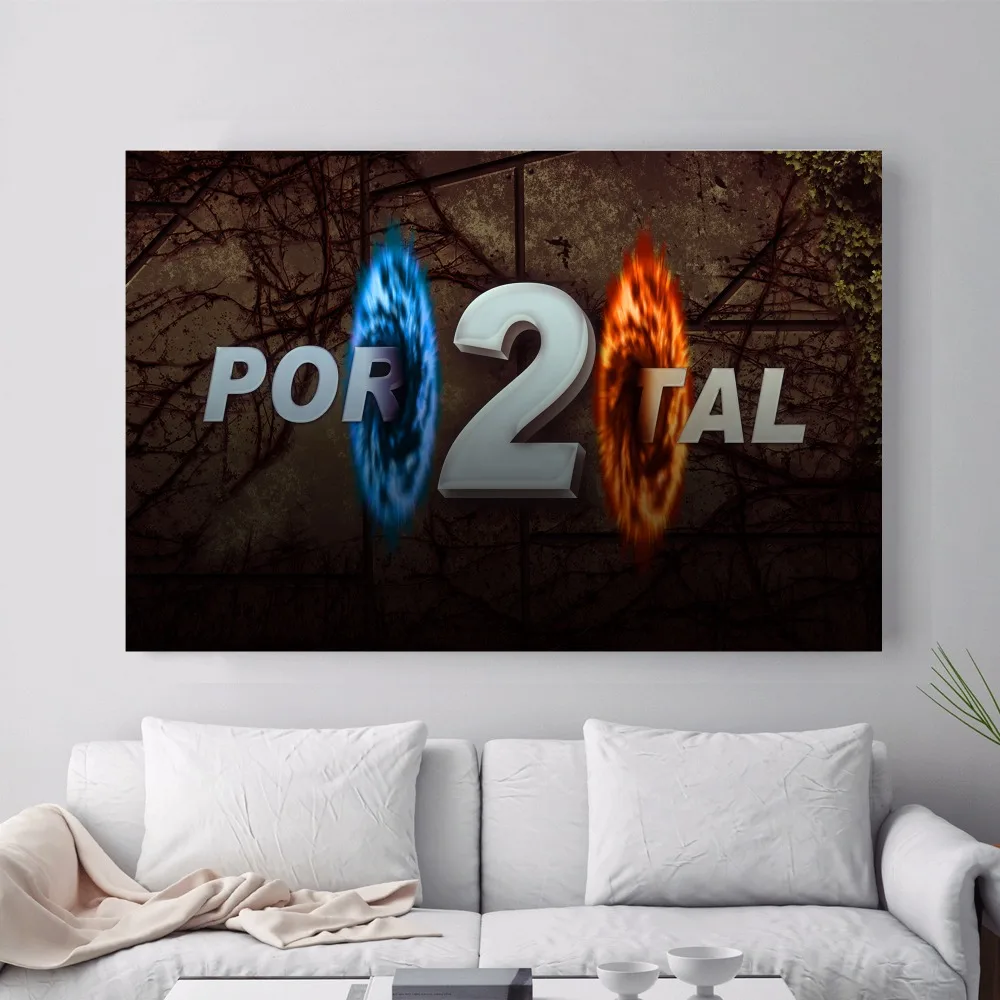 

Portal 2 Game Style Vintage Canvas Art Print Painting Poster Wall Pictures For Living Room Home Decoration Decor No Frame