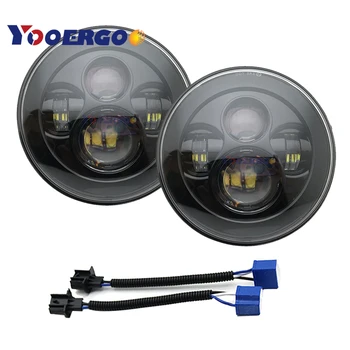 

7 inch LED white lamp halo Headlights 7"round Auto Headlamp Angel Eyes / Eye kit For Jeep Wrangler JK TJ Hummer Defender
