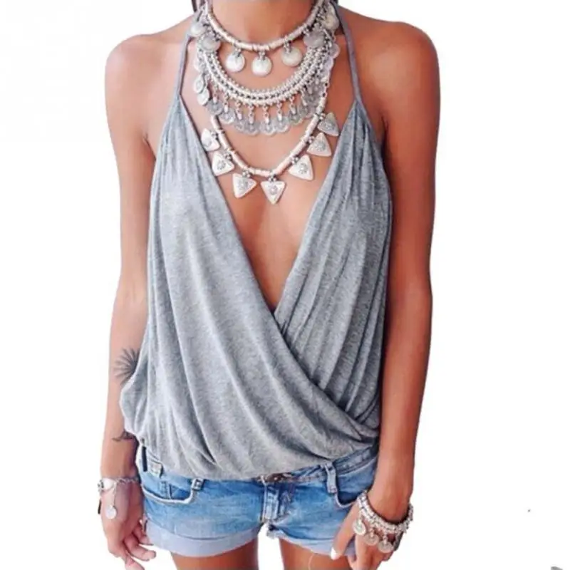 deep v tank top