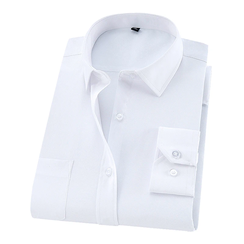DAVYDAISY 8xl 7xl Men Shirt Long Sleeved Man Business Causal Shirts Twill White Yellow Shirt Brand Formal Shirts Soft DS275