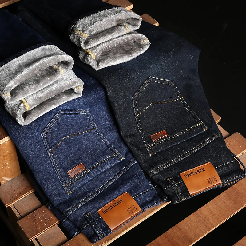 Pantalones vaqueros clásicos de para vaqueros rectos de gran tamaño, pantalones de diseño delgado, baratos, color negro - Ropa de hombre